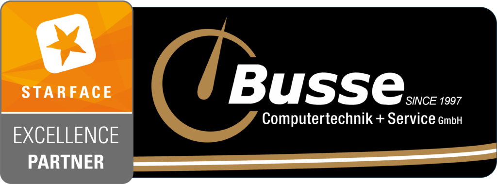 Busse Logo mit Partnersiegel von Starface